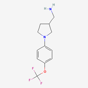 molecular formula C12H15F3N2O B3199247 {1-[4-(Trifluoromethoxy)phenyl]pyrrolidin-3-yl}methanamine CAS No. 1016813-33-4
