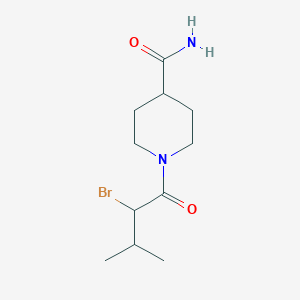 molecular formula C11H19BrN2O2 B3199257 1-(2-Bromo-3-methylbutanoyl)piperidine-4-carboxamide CAS No. 1016815-27-2