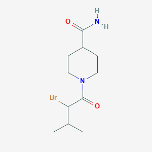 molecular formula C11H19BrN2O2 B3199257 1-(2-溴-3-甲基丁酰)哌啶-4-甲酰胺 CAS No. 1016815-27-2