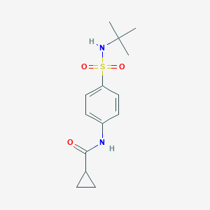 molecular formula C14H20N2O3S B319926 N-[4-(tert-butylsulfamoyl)phenyl]cyclopropanecarboxamide 