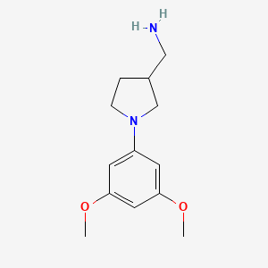 molecular formula C13H20N2O2 B3199290 [1-(3,5-Dimethoxyphenyl)pyrrolidin-3-yl]methanamine CAS No. 1016820-27-1