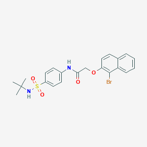 molecular formula C22H23BrN2O4S B319931 2-[(1-bromo-2-naphthyl)oxy]-N-{4-[(tert-butylamino)sulfonyl]phenyl}acetamide 