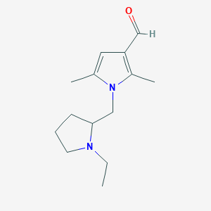 molecular formula C14H22N2O B3199315 1-[(1-ethylpyrrolidin-2-yl)methyl]-2,5-dimethyl-1H-pyrrole-3-carbaldehyde CAS No. 1016828-00-4