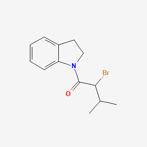 molecular formula C13H16BrNO B3199371 2-bromo-1-(2,3-dihydro-1H-indol-1-yl)-3-methylbutan-1-one CAS No. 1016838-76-8