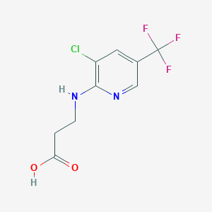 molecular formula C9H8ClF3N2O2 B3199381 3-{[3-Chloro-5-(trifluoromethyl)pyridin-2-yl]amino}propanoic acid CAS No. 1016839-74-9