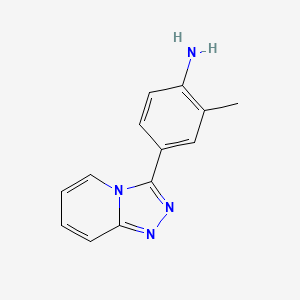 molecular formula C13H12N4 B3199388 2-甲基-4-{[1,2,4]三唑并[4,3-a]吡啶-3-基}苯胺 CAS No. 1016839-90-9