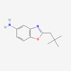 molecular formula C12H16N2O B3199399 2-(2,2-二甲基丙基)-1,3-苯并恶唑-5-胺 CAS No. 1016843-36-9