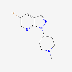 molecular formula C12H15BrN4 B3199422 4-{5-bromo-1H-pyrazolo[3,4-b]pyridin-1-yl}-1-methylpiperidine CAS No. 1016850-95-5