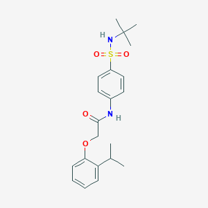 molecular formula C21H28N2O4S B319943 N-{4-[(tert-butylamino)sulfonyl]phenyl}-2-(2-isopropylphenoxy)acetamide 