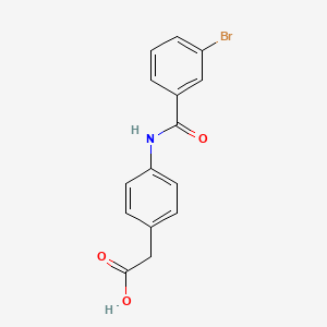 molecular formula C15H12BrNO3 B3199442 2-[4-(3-Bromobenzamido)phenyl]acetic acid CAS No. 1016857-62-7