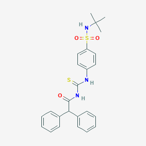 molecular formula C25H27N3O3S2 B319946 N-{[4-(tert-butylsulfamoyl)phenyl]carbamothioyl}-2,2-diphenylacetamide 