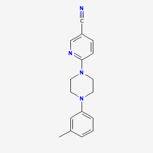 molecular formula C17H18N4 B3199468 6-[4-(3-甲基苯基)哌嗪-1-基]吡啶-3-腈 CAS No. 1016864-49-5