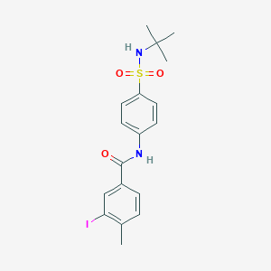 molecular formula C18H21IN2O3S B319951 N-[4-(tert-butylsulfamoyl)phenyl]-3-iodo-4-methylbenzamide 