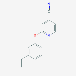 molecular formula C14H12N2O B3199538 2-(3-乙基苯氧基)吡啶-4-腈 CAS No. 1016887-17-4