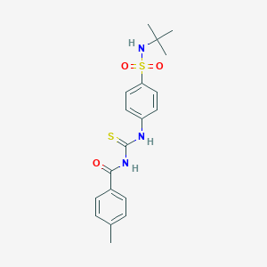 molecular formula C19H23N3O3S2 B319957 N-{[4-(tert-butylsulfamoyl)phenyl]carbamothioyl}-4-methylbenzamide 
