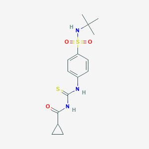 molecular formula C15H21N3O3S2 B319959 N-(tert-butyl)-4-({[(cyclopropylcarbonyl)amino]carbothioyl}amino)benzenesulfonamide 