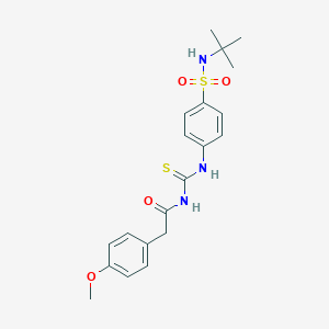 N-(tert-butyl)-4-[({[(4-methoxyphenyl)acetyl]amino}carbothioyl)amino]benzenesulfonamide