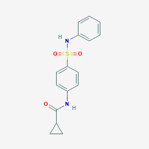 molecular formula C16H16N2O3S B319964 N-[4-(anilinosulfonyl)phenyl]cyclopropanecarboxamide 