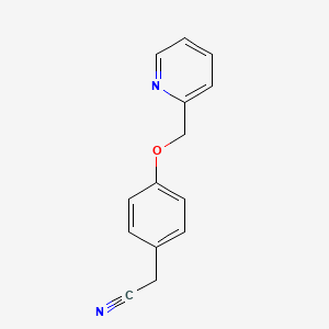 molecular formula C14H12N2O B3199700 2-[4-(Pyridin-2-ylmethoxy)phenyl]acetonitrile CAS No. 1017037-58-9