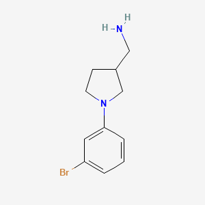 molecular formula C11H15BrN2 B3199716 [1-(3-Bromophenyl)pyrrolidin-3-yl]methanamine CAS No. 1017043-63-8