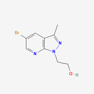 molecular formula C9H10BrN3O B3199739 2-{5-bromo-3-methyl-1H-pyrazolo[3,4-b]pyridin-1-yl}ethan-1-ol CAS No. 1017048-94-0