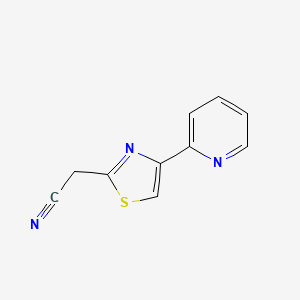 molecular formula C10H7N3S B3199741 2-[4-(Pyridin-2-yl)-1,3-thiazol-2-yl]acetonitrile CAS No. 1017049-48-7