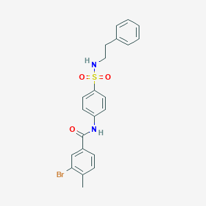 molecular formula C22H21BrN2O3S B319975 3-bromo-4-methyl-N-(4-{[(2-phenylethyl)amino]sulfonyl}phenyl)benzamide 