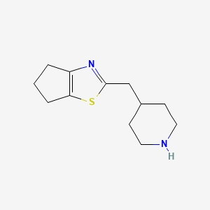 molecular formula C12H18N2S B3199774 2-(piperidin-4-ylmethyl)-5,6-dihydro-4H-cyclopenta[d]thiazole CAS No. 1017112-70-7