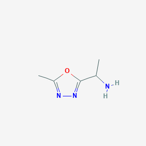 molecular formula C5H9N3O B3199800 1-(5-Methyl-1,3,4-oxadiazol-2-yl)ethanamine CAS No. 1017132-61-4