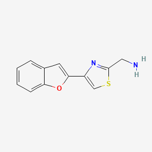 molecular formula C12H10N2OS B3199827 [4-(1-苯并呋喃-2-基)-1,3-噻唑-2-基]甲胺 CAS No. 1017156-27-2
