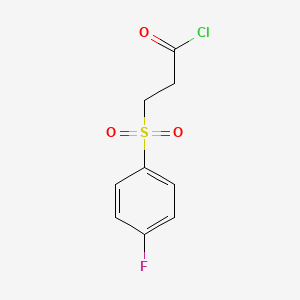 molecular formula C9H8ClFO3S B3199864 3-((4-Fluorophenyl)sulfonyl)propanoyl chloride CAS No. 1017172-18-7