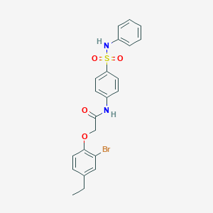 molecular formula C22H21BrN2O4S B319989 2-(2-bromo-4-ethylphenoxy)-N-[4-(phenylsulfamoyl)phenyl]acetamide 