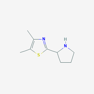molecular formula C9H14N2S B3199891 4,5-Dimethyl-2-(pyrrolidin-2-yl)thiazole CAS No. 1017184-04-1