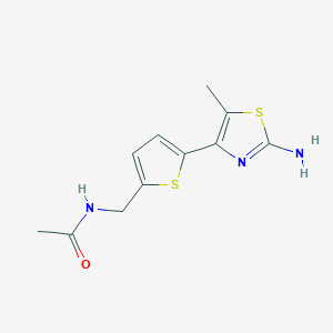N-{[5-(2-amino-5-methyl-1,3-thiazol-4-yl)thiophen-2-yl]methyl}acetamide
