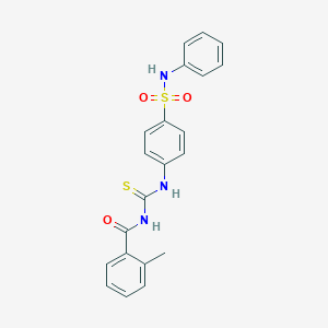 2-methyl-N-[[4-(phenylsulfamoyl)phenyl]carbamothioyl]benzamide