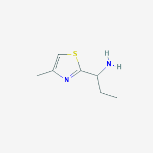 molecular formula C7H12N2S B3199937 1-(4-Methyl-1,3-thiazol-2-yl)propan-1-amine CAS No. 1017211-92-5