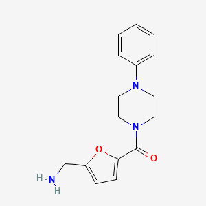 molecular formula C16H19N3O2 B3199953 [5-(4-Phenylpiperazine-1-carbonyl)furan-2-yl]methanamine CAS No. 1017217-14-9