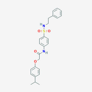 molecular formula C25H28N2O4S B319997 2-(4-isopropylphenoxy)-N-(4-{[(2-phenylethyl)amino]sulfonyl}phenyl)acetamide 