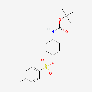 molecular formula C18H27NO5S B3199970 trans-4-((tert-Butoxycarbonyl)amino)cyclohexyl 4-methylbenzenesulfonate CAS No. 1017241-31-4