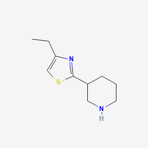 molecular formula C10H16N2S B3199984 3-(4-Ethyl-1,3-thiazol-2-yl)piperidine CAS No. 1017250-60-0