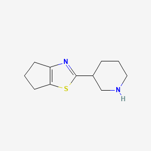 molecular formula C11H16N2S B3199990 2-(piperidin-3-yl)-5,6-dihydro-4H-cyclopenta[d]thiazole CAS No. 1017250-61-1