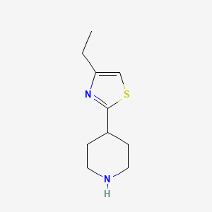molecular formula C10H16N2S B3199998 4-(4-Ethyl-1,3-thiazol-2-yl)piperidine CAS No. 1017250-65-5