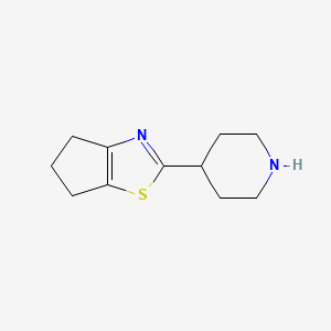 molecular formula C11H16N2S B3200003 4-{4H,5H,6H-cyclopenta[d][1,3]thiazol-2-yl}piperidine CAS No. 1017250-66-6