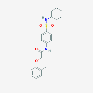 molecular formula C22H28N2O4S B320002 N-[4-(cyclohexylsulfamoyl)phenyl]-2-(2,4-dimethylphenoxy)acetamide 