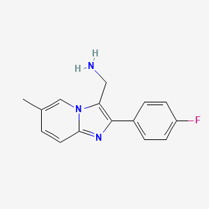 molecular formula C15H14FN3 B3200022 [2-(4-Fluorophenyl)-6-methylimidazo[1,2-a]pyridin-3-yl]methanamine CAS No. 1017330-88-9