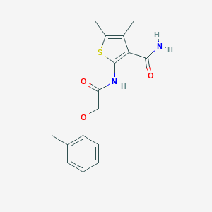 molecular formula C17H20N2O3S B320005 2-{[(2,4-Dimethylphenoxy)acetyl]amino}-4,5-dimethyl-3-thiophenecarboxamide 