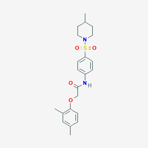 2-(2,4-dimethylphenoxy)-N-{4-[(4-methyl-1-piperidinyl)sulfonyl]phenyl}acetamide