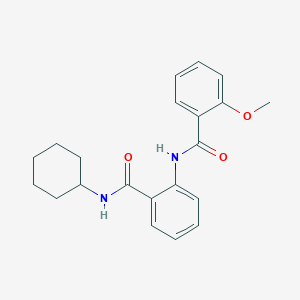 molecular formula C21H24N2O3 B320013 N-cyclohexyl-2-[(2-methoxybenzoyl)amino]benzamide 