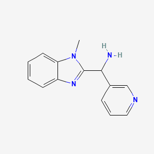 molecular formula C14H14N4 B3200141 (1-Methyl-1H-benzo[d]imidazol-2-yl)(pyridin-3-yl)methanamine CAS No. 1017422-91-1