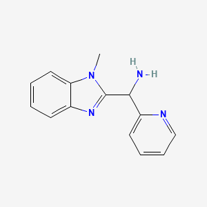 molecular formula C14H14N4 B3200148 (1-Methyl-1H-benzo[d]imidazol-2-yl)(pyridin-2-yl)methanamine CAS No. 1017423-86-7